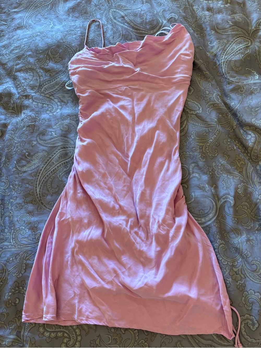 For Love & Lemons Lilac Pink Satin Slip Dress